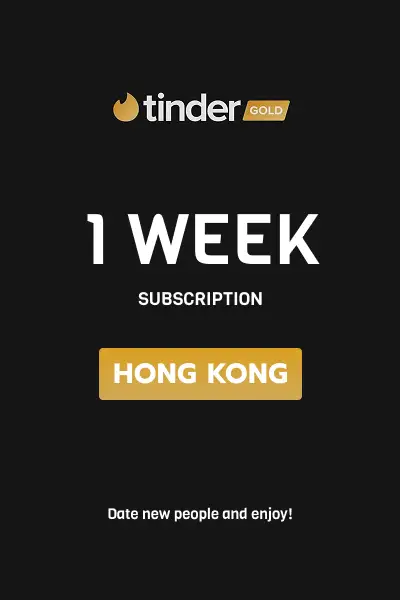 Tinder Gold 1 Week Subscription (Hong Kong) - Digital Key