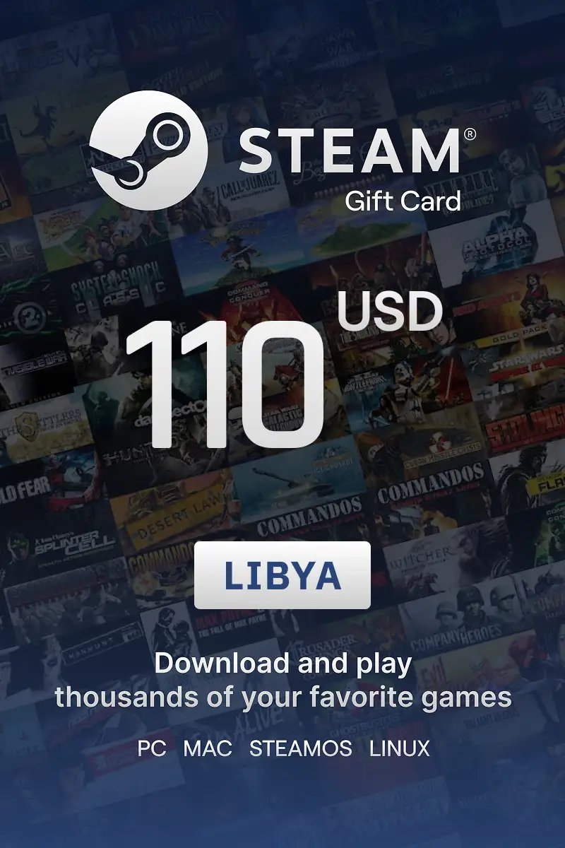Steam Wallet 110 USD Gift Card (Libya) - Digital Key