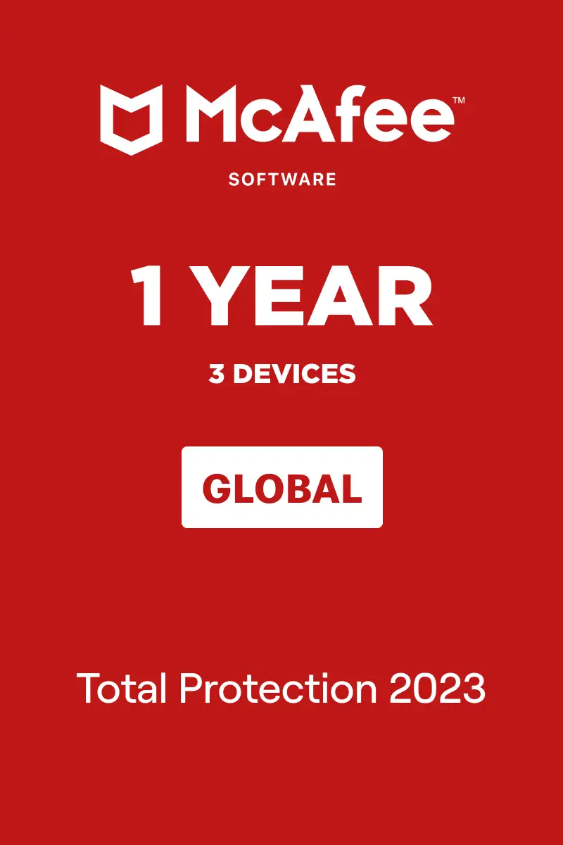 McAfee Total Protection (Global) (2023) - 3 Devices 1 Year - Digital Key