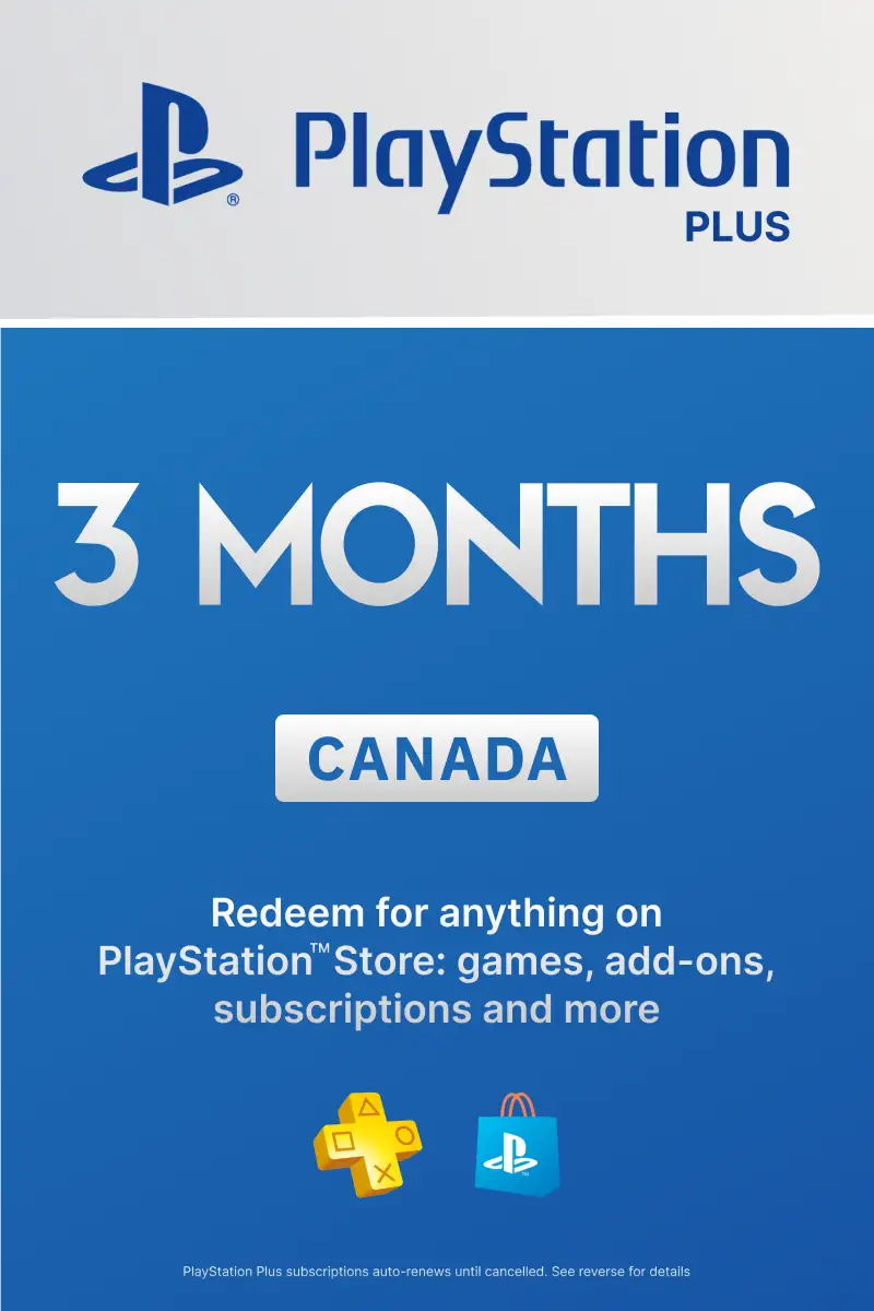 PlayStation Plus 3 Months Membership Canada  PSN  Digital Key