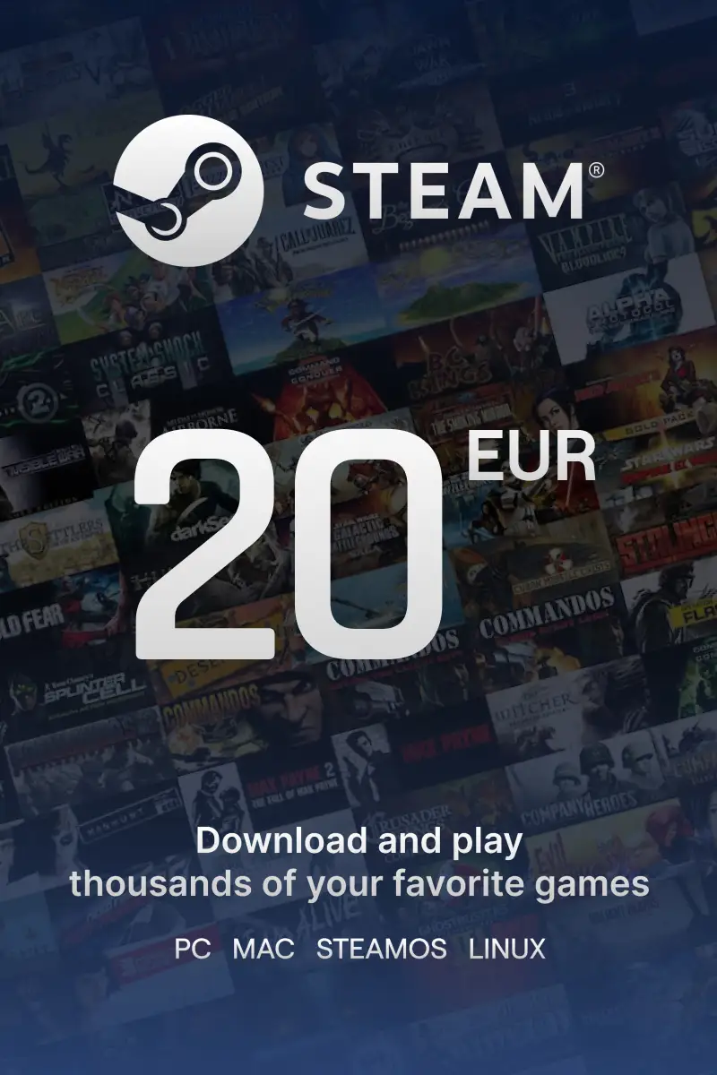 

Steam Wallet €20 Gift Card (EU) - Digital Code