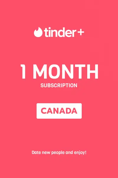 Tinder Plus - 1 Month Subscription (Canada) - Digital Key