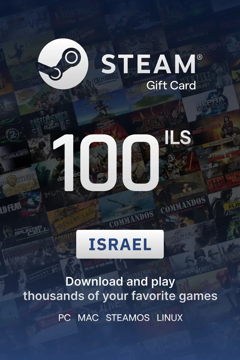 Steam Wallet 100 ILS Gift Card (Israel) - Digital Key