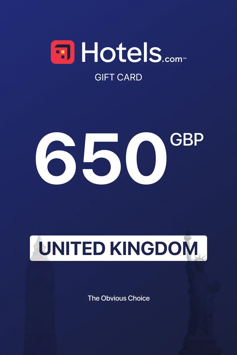 Hotels.com 650 GBP Gift Card (United Kingdom) - Digital Key