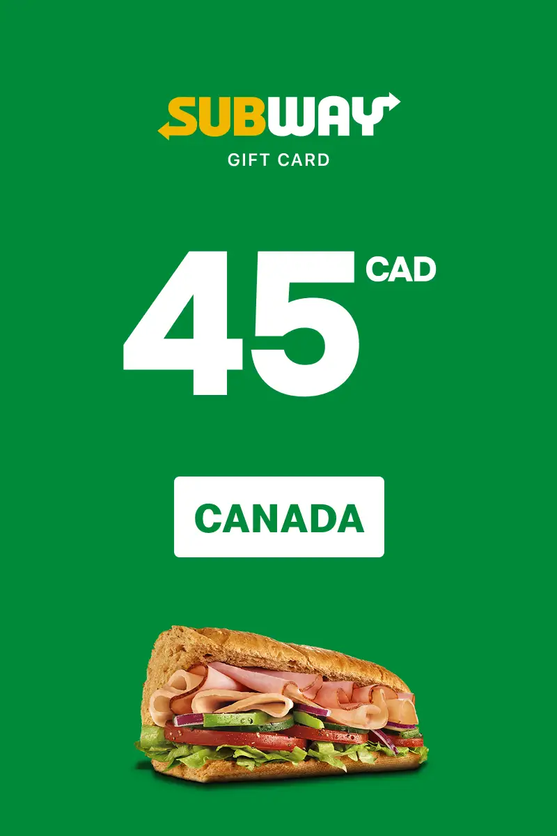 Subway 45 CAD Gift Card (Canada) - Digital Key