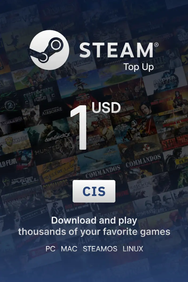 Steam Top Up 1 USD (CIS) - Directopup - Digital Key
