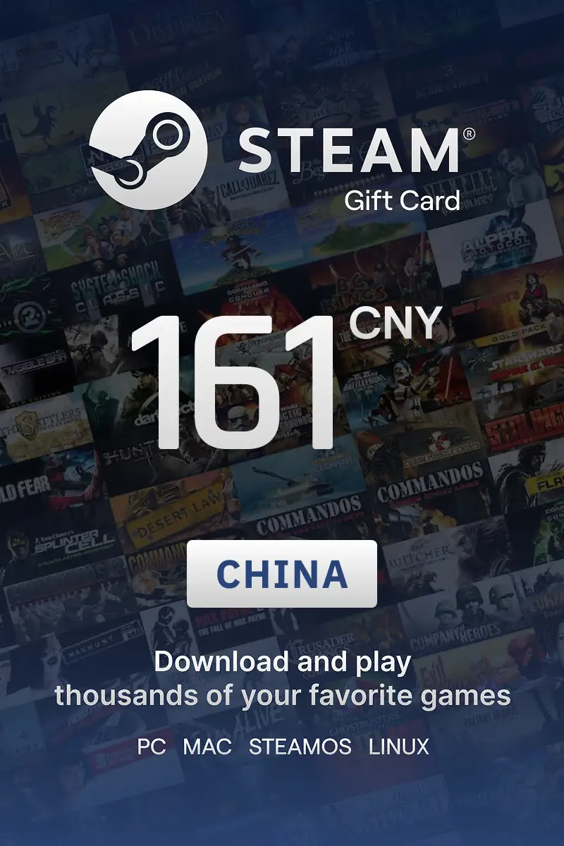Steam Wallet 161 CNY Gift Card (China) - Digital Key