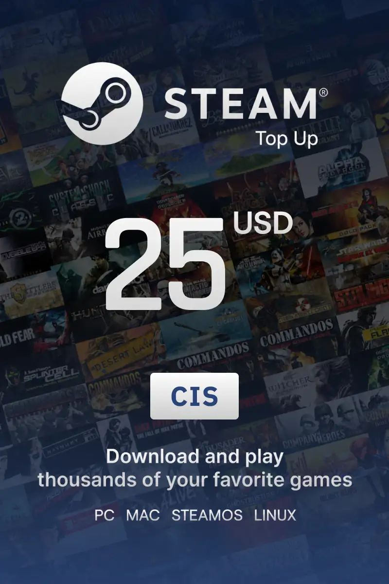 Steam Top Up 25 USD (CIS) - Directopup - Digital Key