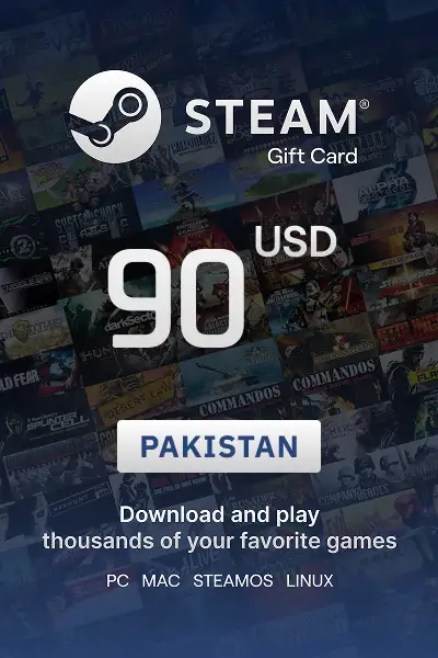 Steam Wallet 90 USD Gift card (Pakistan) - Digital Key