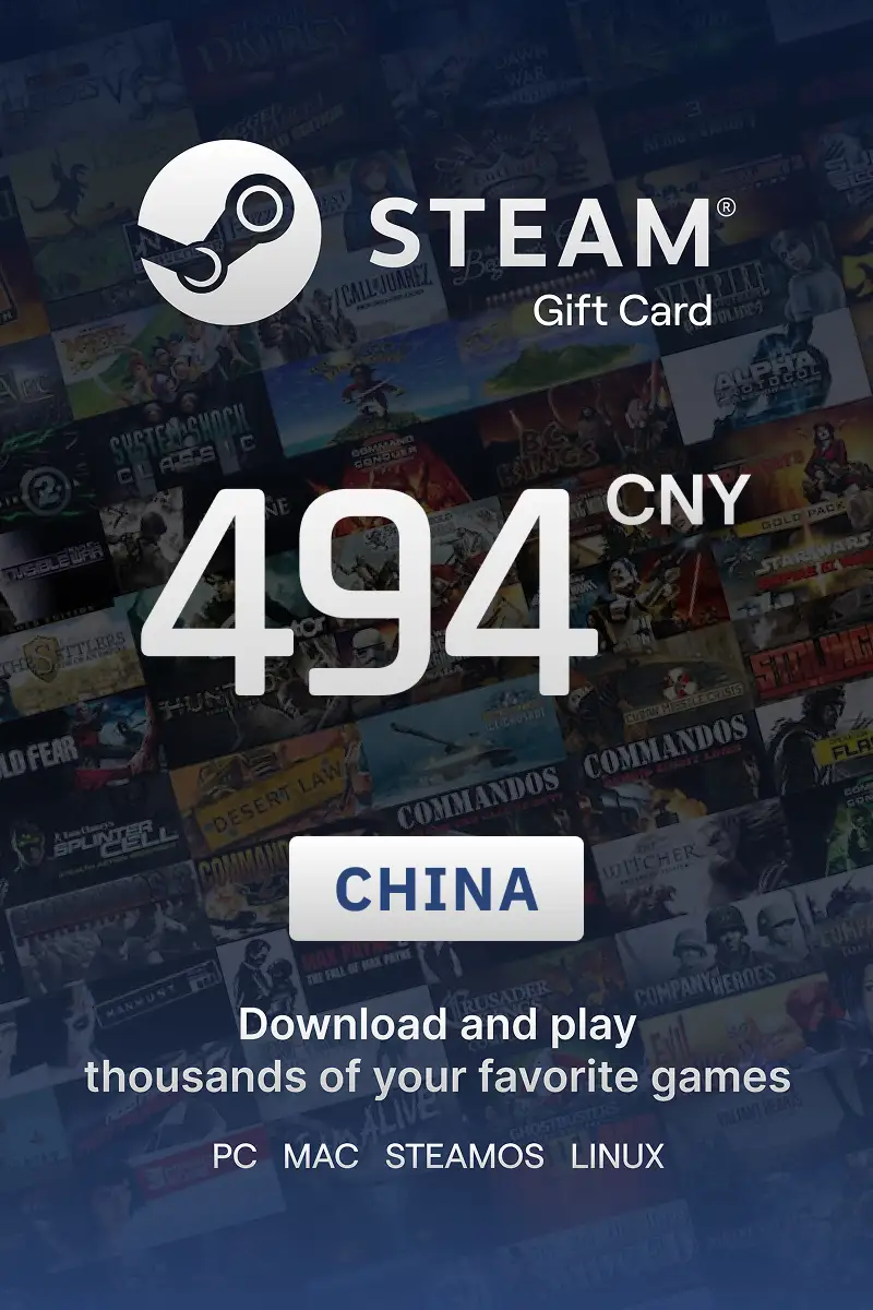 Steam Wallet 494 CNY Gift Card (China) - Digital Key