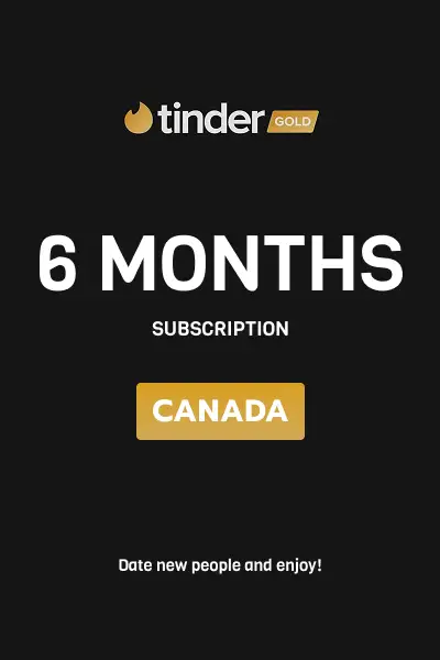 Tinder Gold 6 Months Subscription (Canada) - Digital Key