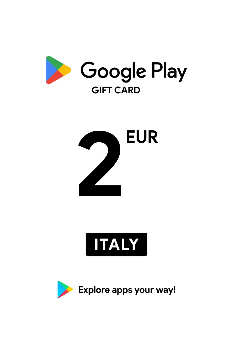 Google Play 2 EUR Gift Card (Italy) - Digital Key