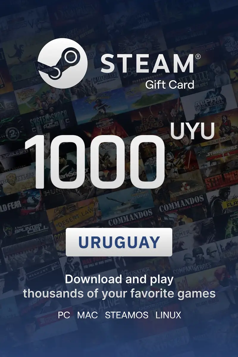 Steam Wallet 1000 UYU Gift Card (Uruguay) - Digital Key