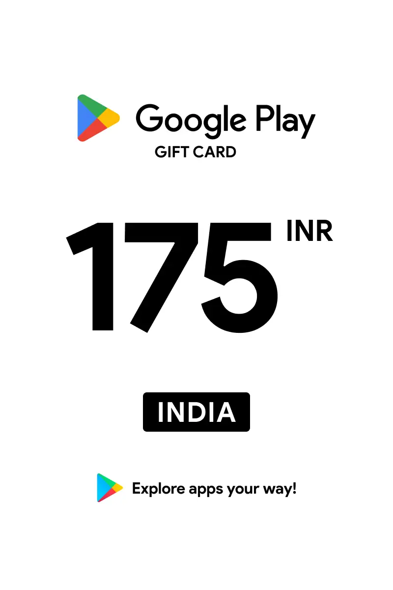Google Play 175 INR Gift Card (India) - Digital Key