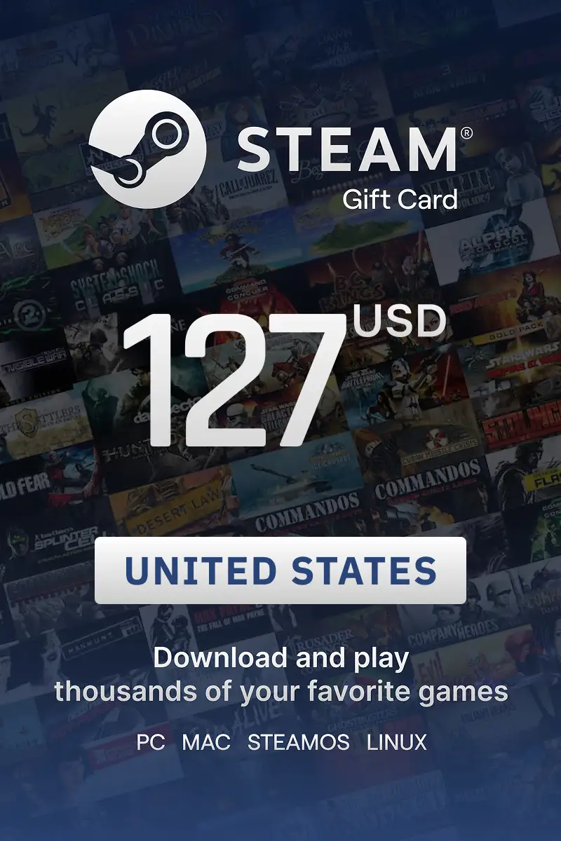Steam Wallet 127 USD Gift Card (United States) - Digital Key