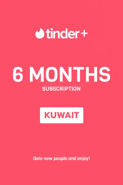 Tinder Plus - 6 Months Subscription (Kuwait) - Digital Key