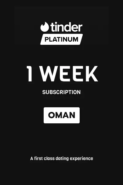 Tinder Platinum 1 Week Subscription (Oman) - Digital Key