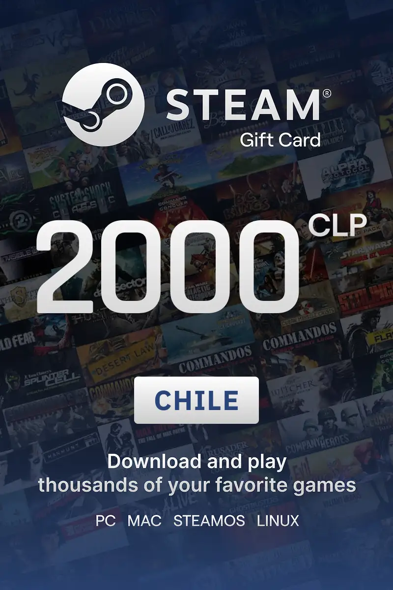 Steam Wallet 2000 CLP Gift Card (Chile) - Digital Key