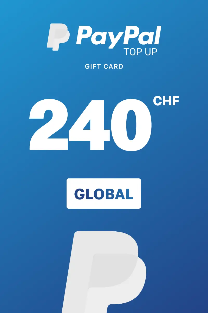 PayPal Instant Top Up 240 CHF Gift Card (Global) - Digital Key