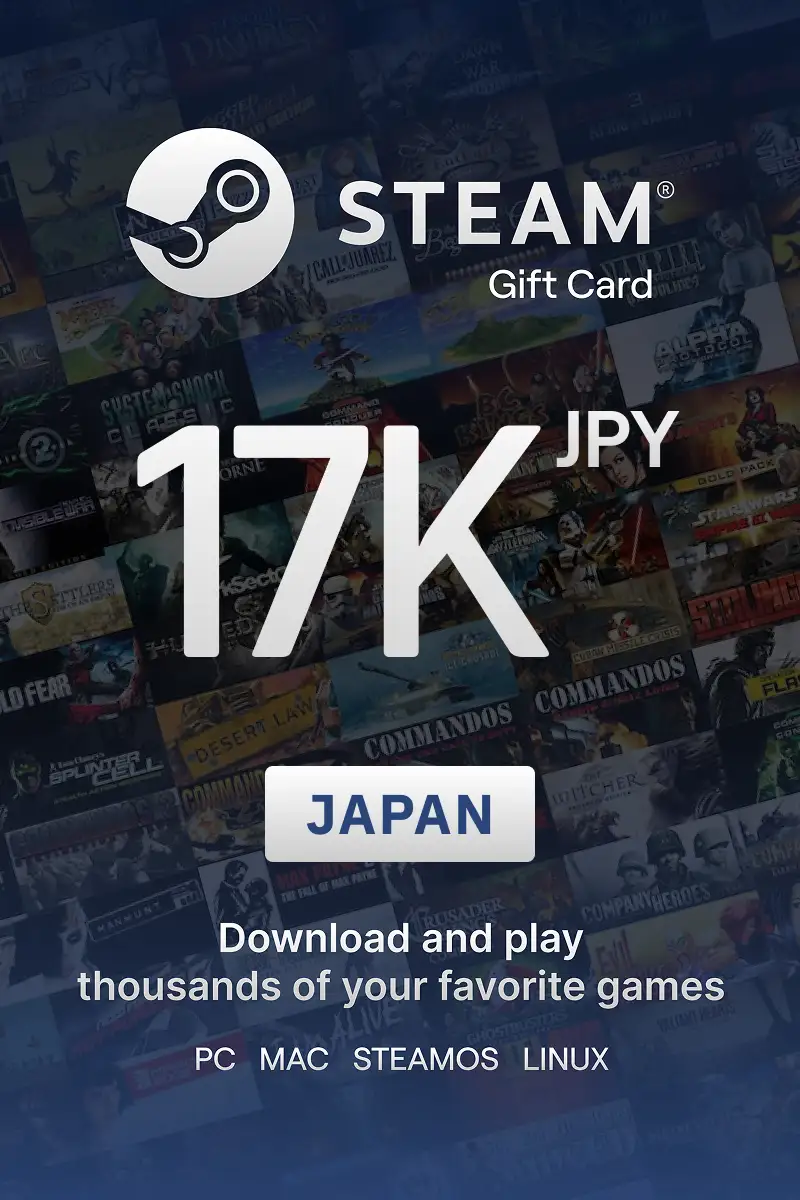 Steam Wallet 17000 JPY Gift Card (Japan) - Digital Key