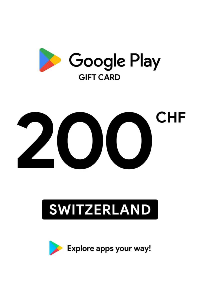 Google Play 200 CHF Gift Card (Switzerland) - Digital Key