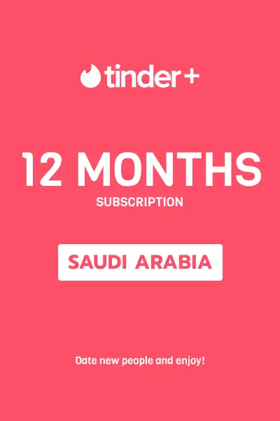 Tinder Plus - 12 Months Subscription (Saudi Arabia) - Digital Key