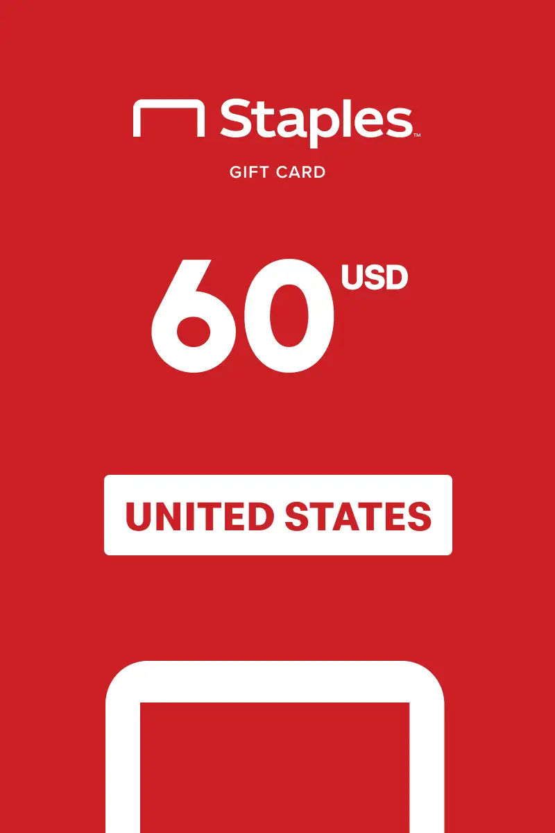 Staples 60 USD Gift Card (United States) - Digital Key