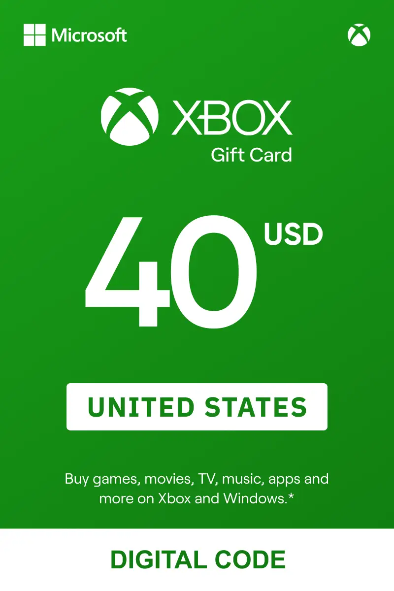 Xbox 40 USD Gift Card (United States) - Digital Key