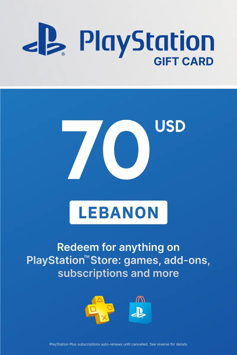 PlayStation Store 70 USD Gift Card (Lebanon) - Digital Key