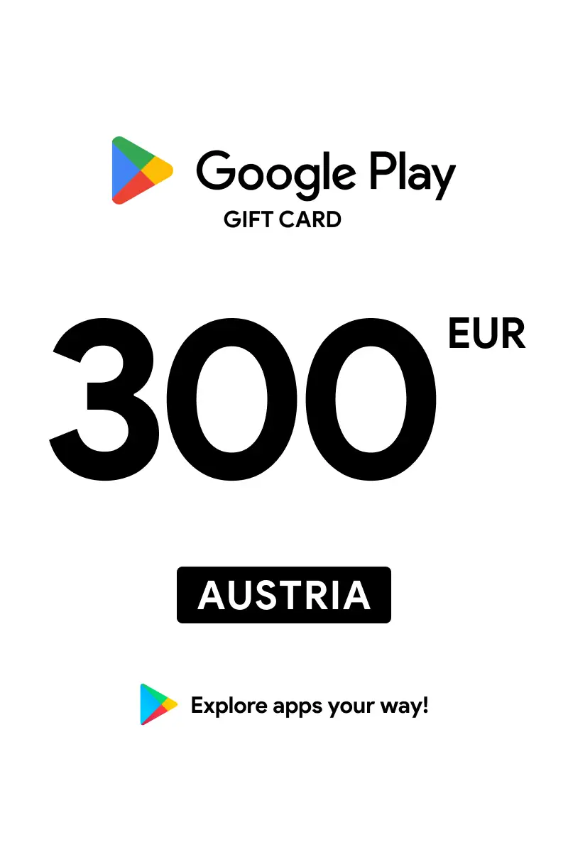 Google Play 300 EUR Gift Card (Austria) - Digital Key