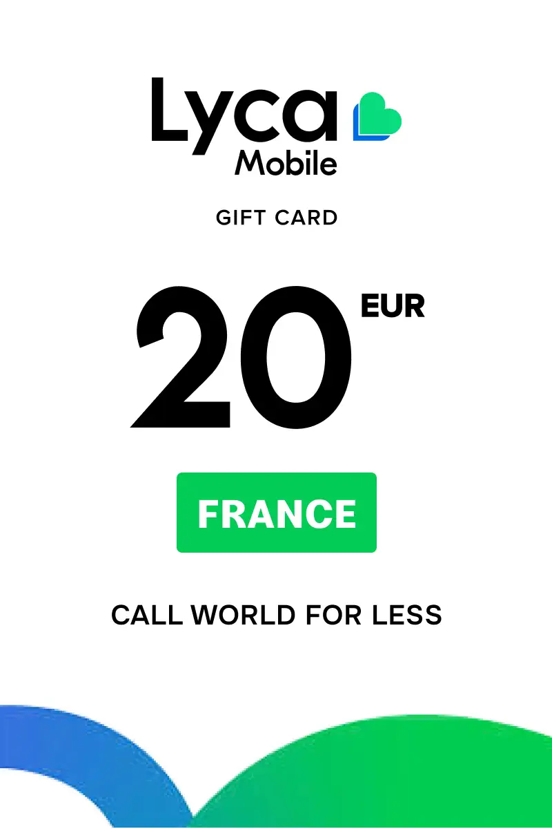 Lycamobile 20 EUR Gift Card (France) - Digital Key