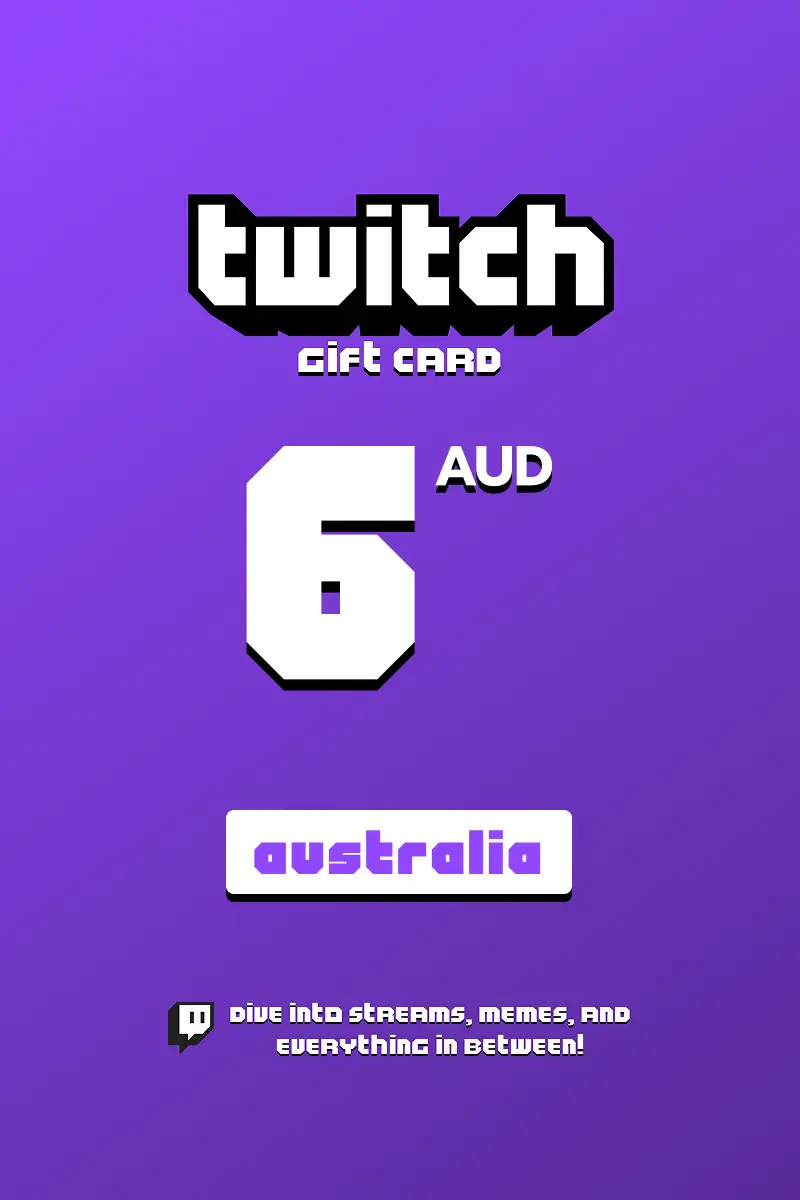 Twitch 6 AUD Gift Card (Australia) - Digital Key