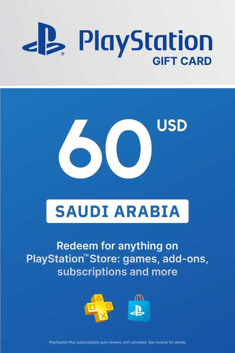 PlayStation Store 60 USD Gift Card (Saudi Arabia) - Digital Key