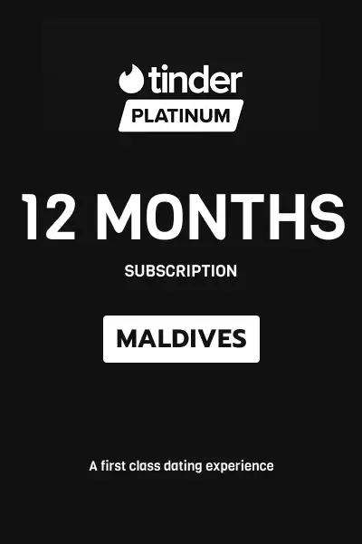 Tinder Platinum 12 Months Subscription (Maldives) - Digital Key