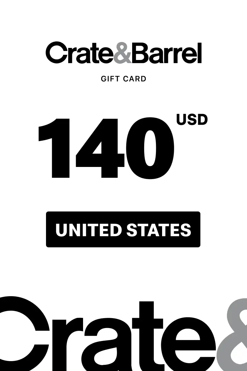 Crate and Barrel 140 USD Gift Card (United States) - Digital Key
