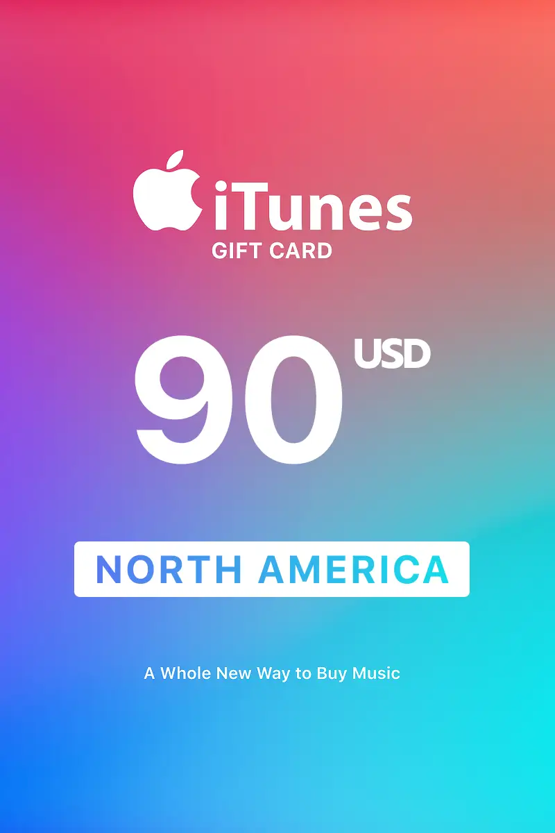 Apple iTunes 90 USD Gift Card (North America) - Digital Key