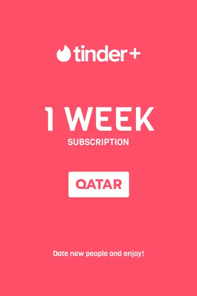 Tinder Plus - 1 Week Subscription (Qatar) - Digital Key