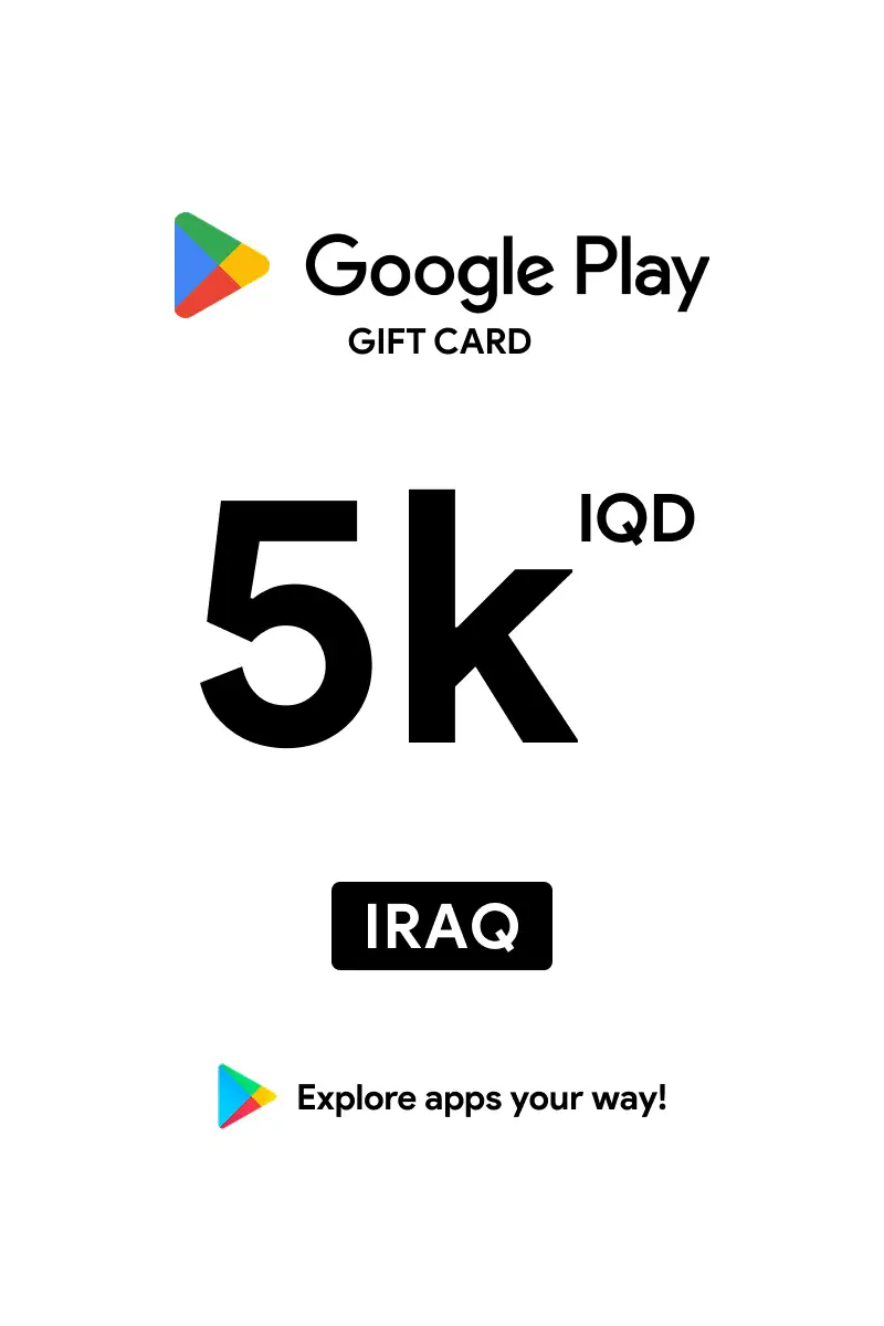 Google Play 5000 IQD Gift Card (Iraq) - Digital Key
