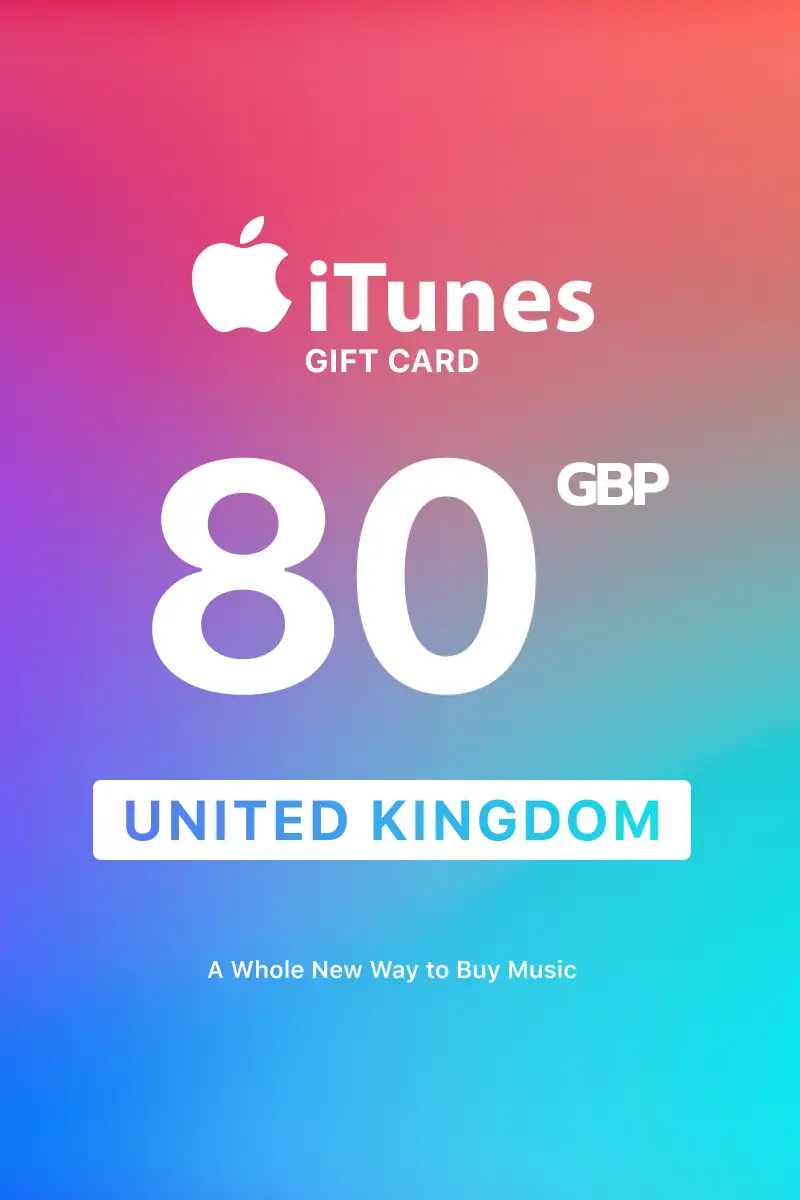 Apple iTunes 80 GBP Gift Card (United Kingdom) - Digital Key
