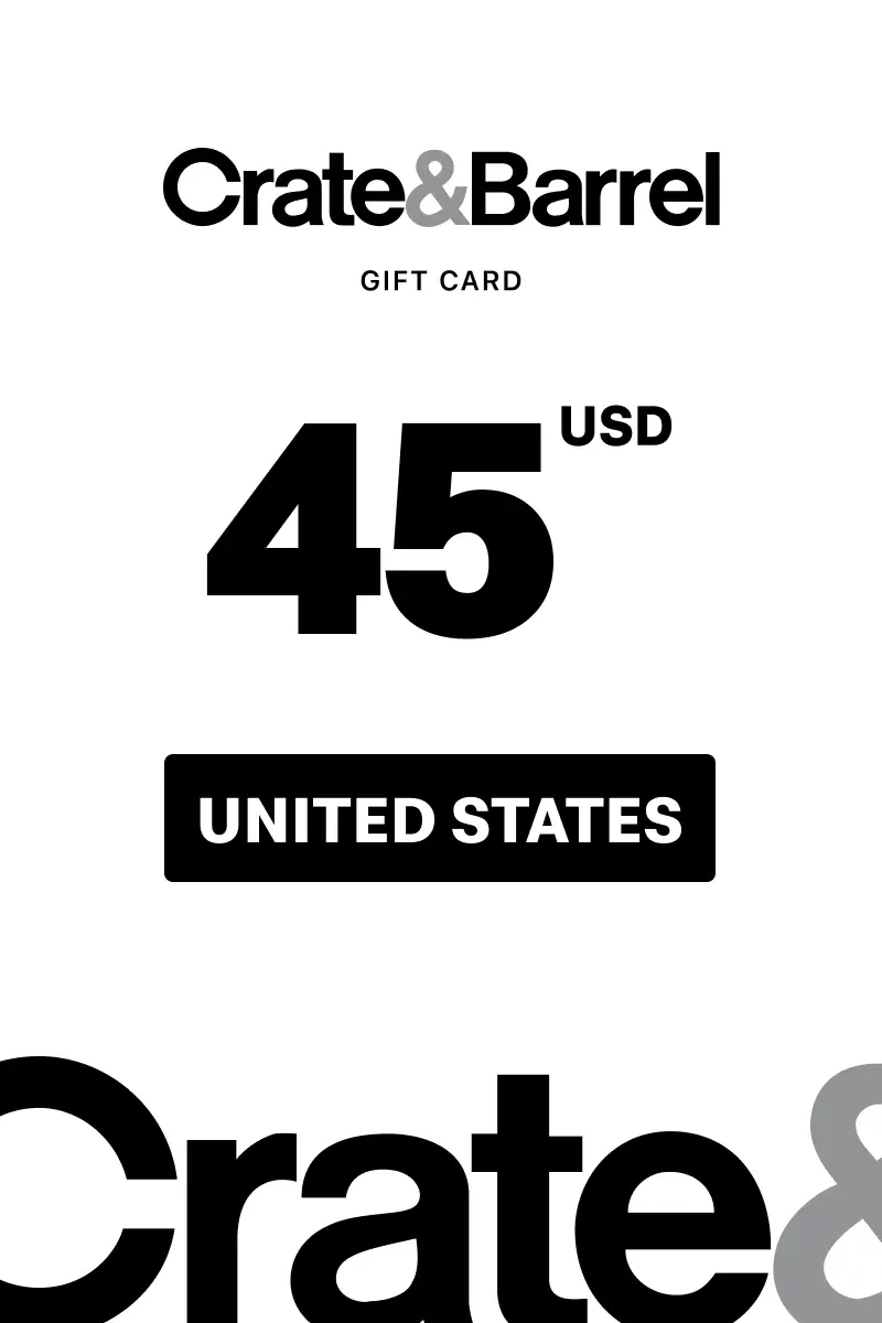 Crate and Barrel 45 USD Gift Card (United States) - Digital Key