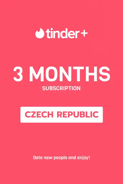Tinder Plus - 3 Months Subscription (Czech Republic) - Digital Key