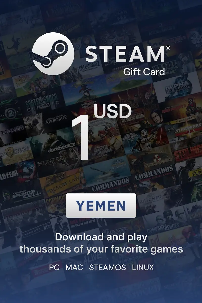 Steam Wallet 1 USD Gift Card (Yemen) - Digital Key