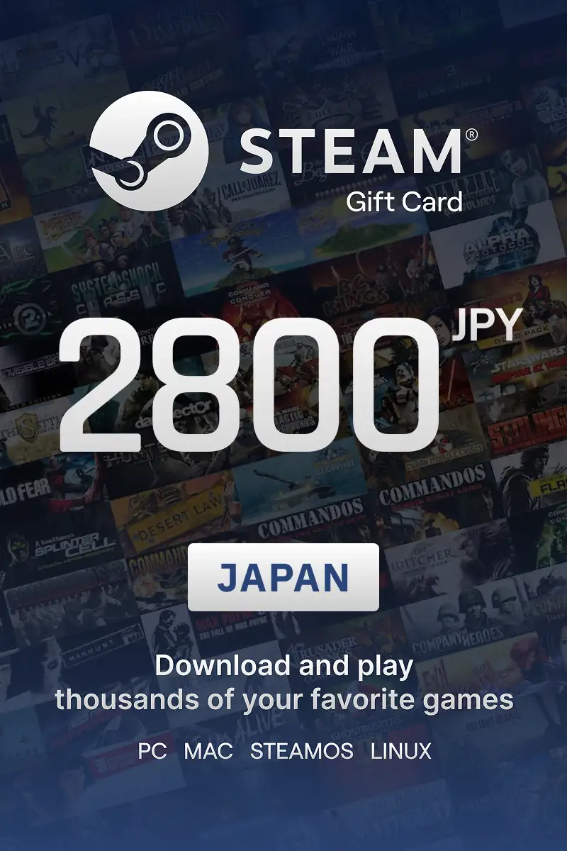 Steam Wallet 2800 JPY Gift Card (Japan) - Digital Key