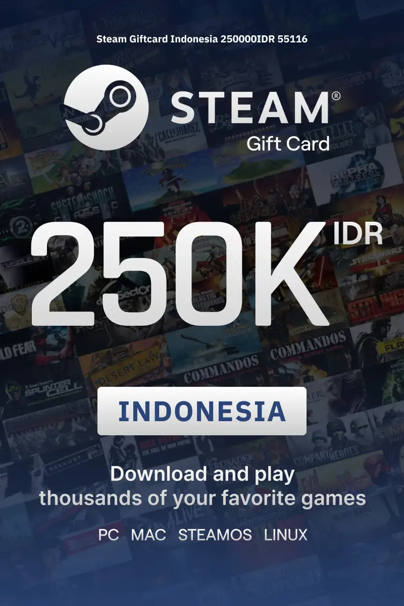 Steam Wallet 250000 IDR Gift Card (Indonesia) - Digital Key