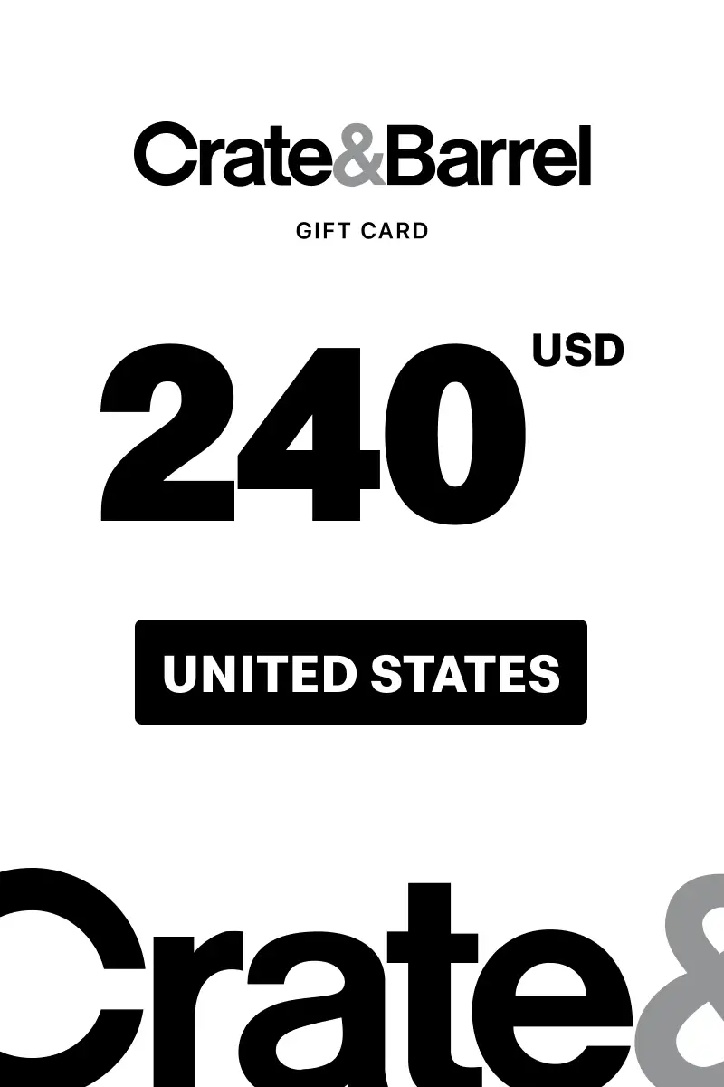 Crate and Barrel 240 USD Gift Card (United States) - Digital Key