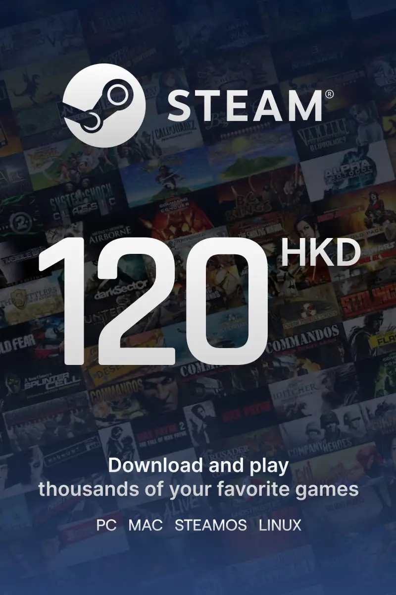 

Steam Wallet $120 HKD Gift Card (HK) - Digital Code