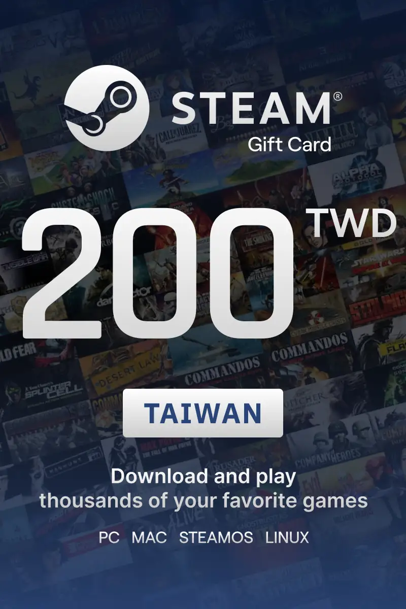 Steam Wallet 200 TWD Gift Card (Taiwan) - Digital Key