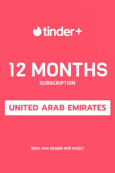 Tinder Plus - 12 Months Subscription (United Arab Emirates) - Digital Key