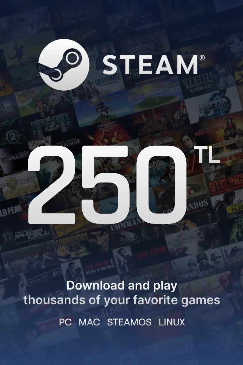 

Steam Wallet ₺250 TL Gift Card (TR) - Digital Code