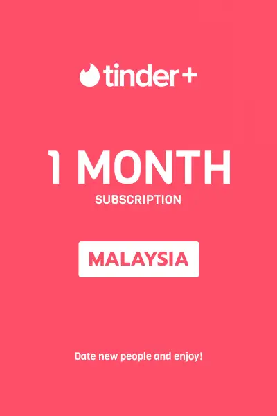 Tinder Plus - 1 Month Subscription (Malaysia) - Digital Key